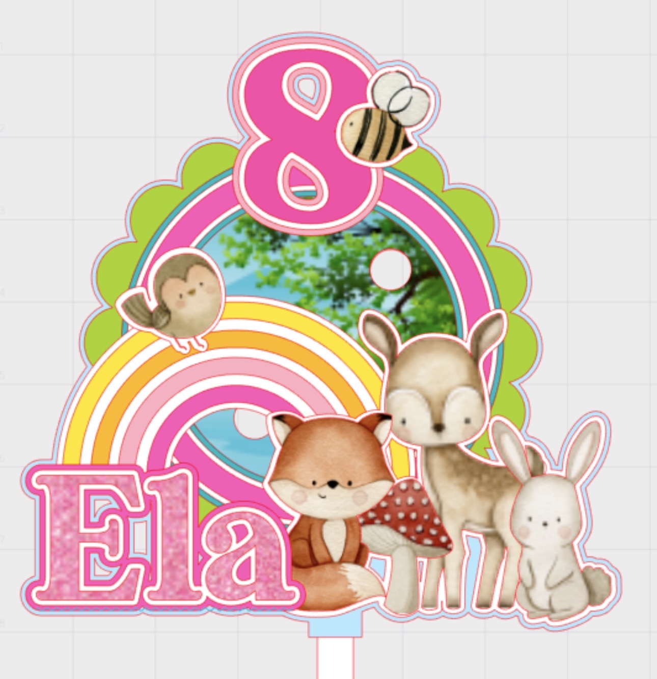 Cake Topper Animaux de la Forêt