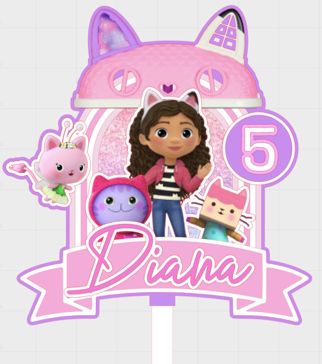 Cake topper thème Gabby’s Dollhouse