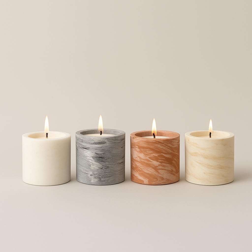 Bougie artisanale – Collection Hiver (3 tailles, 4 coloris, 3 senteurs)