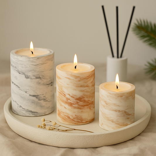 Bougie artisanale – Collection Hiver (3 tailles, 4 coloris, 3 senteurs)