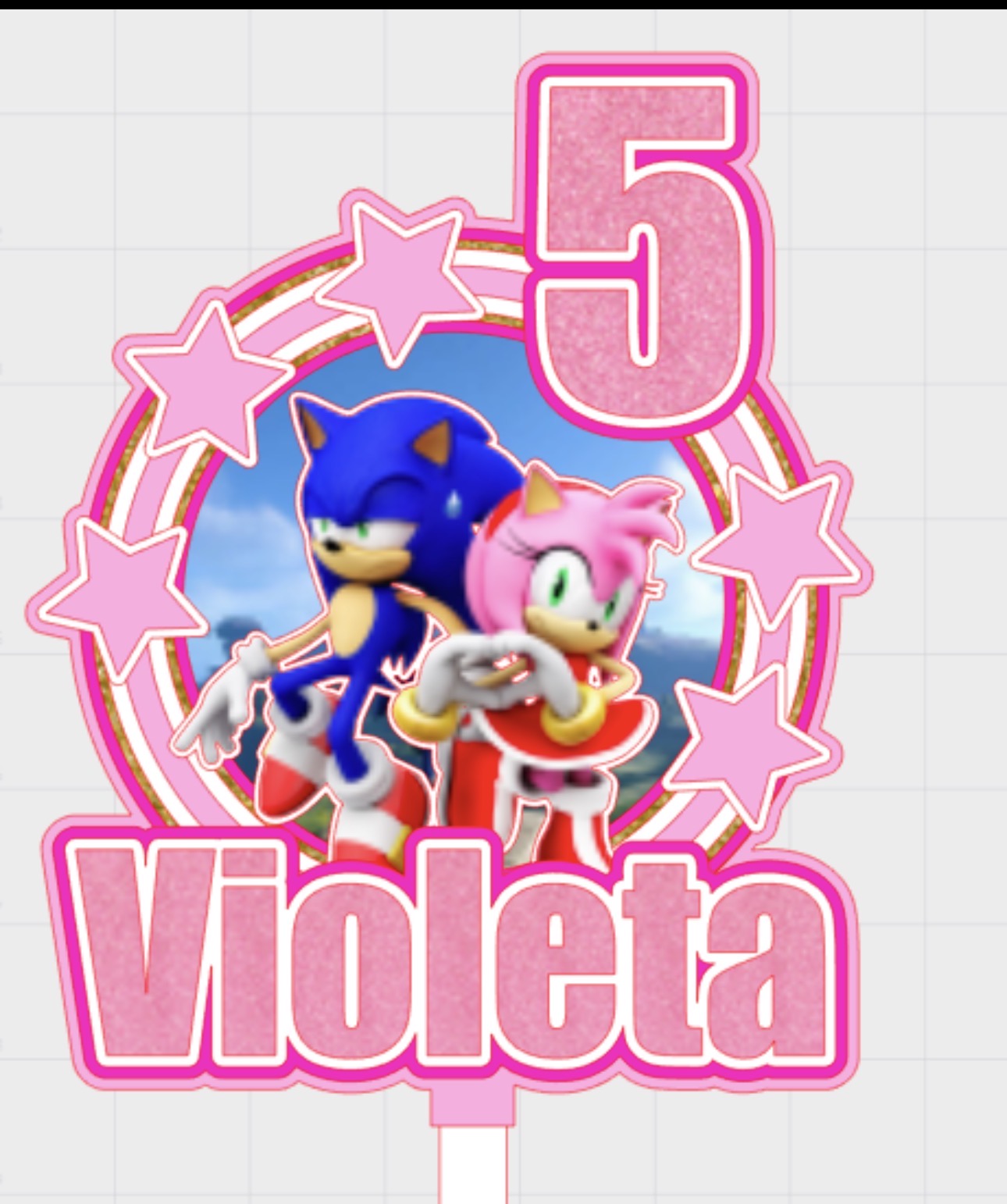 Cake Topper Theme Sonic fille