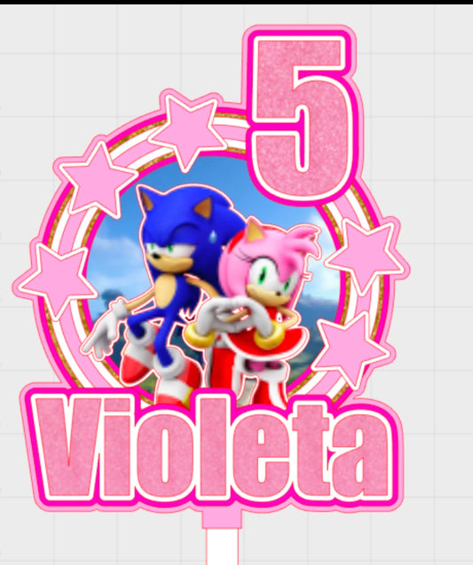 Cake Topper Theme Sonic fille